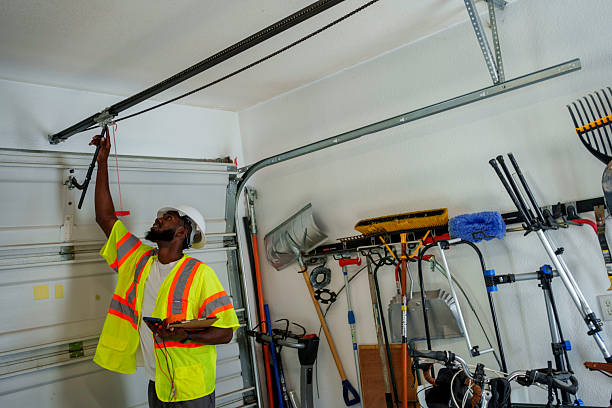Professional Garage Door Installation technician working in Ball, LA